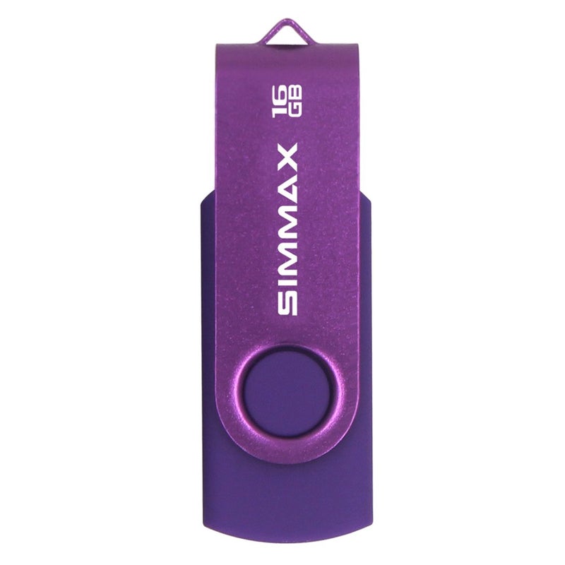 SIMMAX USB Flash Drives 2 Pack 16GB Memory Stick Swivel Design USB 2.0 Flash Drive Thumb Drive Zip Drives (16GB Red Purple) - Image 3